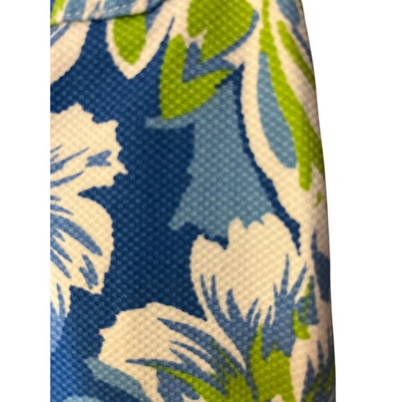 Grace Elements Skirt 2P Petite Blue Green Floral Cotton Blend Bow Pockets Used - Picture 6 of 13